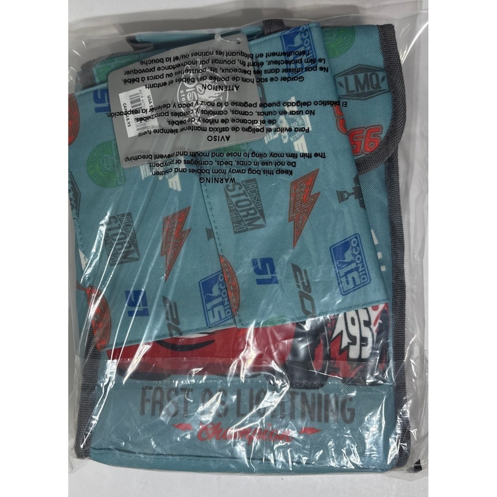 Disney Store Cars Lightning McQueen Lunch Box Tote &Sandwich/Snack Bag New Tag - Picture 8 of 10